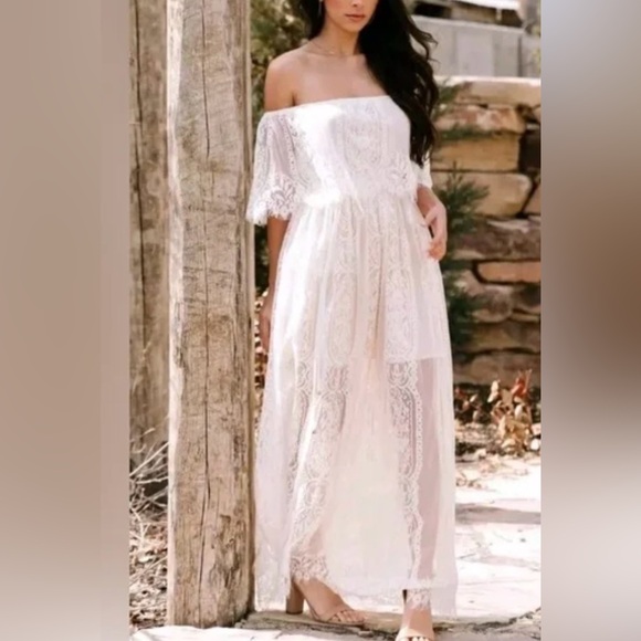 Baltic Born Mustard Lace Maxi Dress - Picture 3 of 3